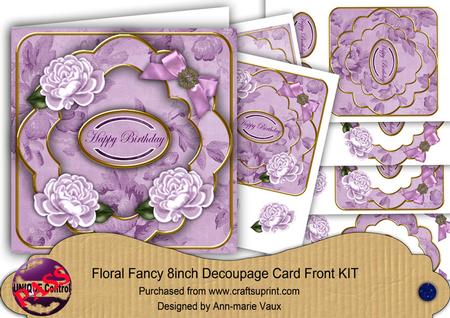 Lilac Rose Happy Birthday Fancy 8in Decoupage Cf Kit