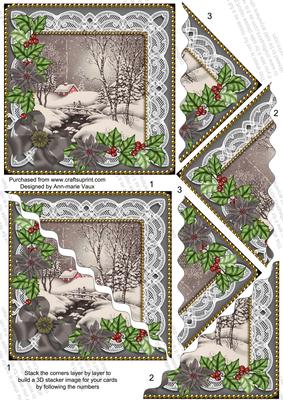 Black Winter Walk Poin 5in Scallop Triangle Corner Stacker