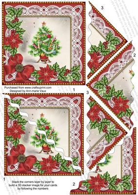 Elegant Tree Red 5in Scallop Triangle Corner Stacker