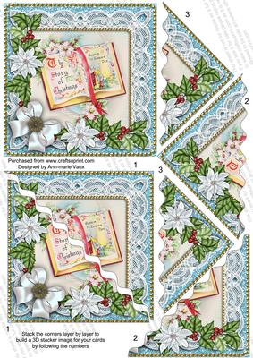 Glory Book Blue 5in Scallop Triangle Corner Stacker