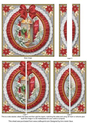 Christmas Door Ruffle 5in Side Stacker Card Front