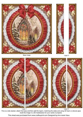 Church Window Ruffle 5in Side Stacker Card Front