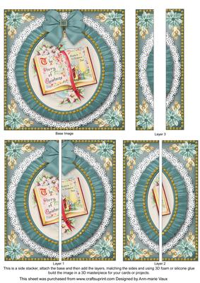 Glory Book Blue Ruffle 5in Side Stacker Card Front