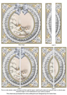 Ice Church Ruffle 5in Side Stacker Card Front