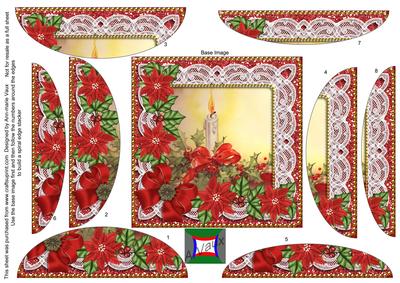 Single Candle Poinsettia 5in Rounded Spiral Stacker