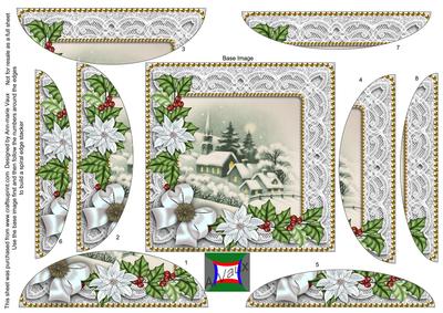Dream Church Poinsettia 5in Rounded Spiral Stacker