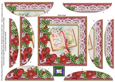 Glory Book Red Poinsettia 5in Rounded Spiral Stacker