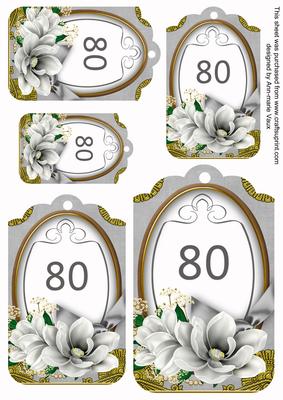 Silver Magnolia 80 Sentiment Tag Sheet