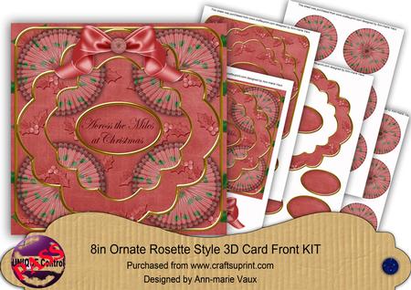 Dred Holly Across the Miles 3D Rosette 8in Card Front Kit