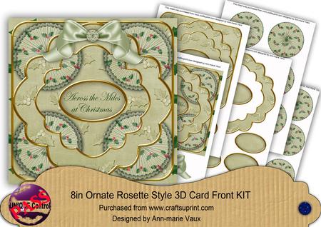 Olive Holly Across the Miles 3D Rosette 8in Cf Kit