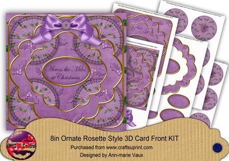 Purple Holly Across the Miles 3D Rosette 8in Cf Kit