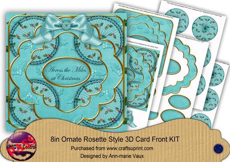 Teal Holly Across the Miles 3D Rosette 8in Cf Kit