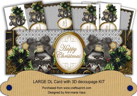 Christmas Night Happy Christmas Large Dl Decoupage Card Kit
