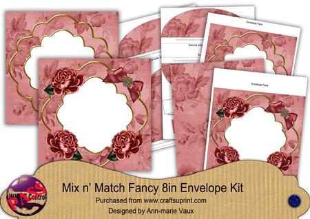 Deep Red Rose Happy Birthday Fancy 8in Envelope Kit