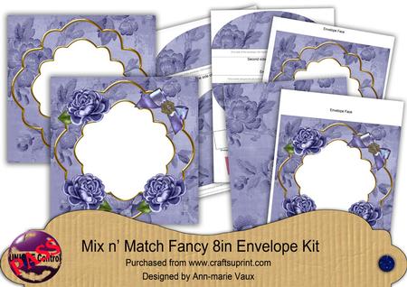 Blue Rose Happy Birthday Fancy 8in Envelope Kit