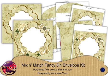 Cream Rose Happy Birthday Fancy 8in Envelope Kit