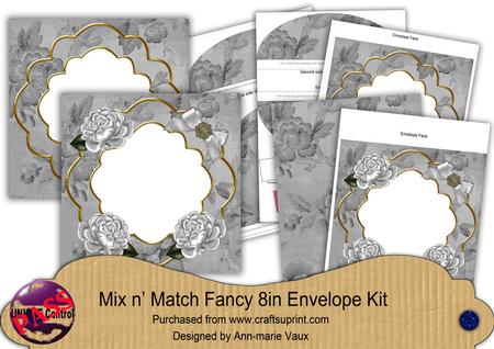Silver Rose Happy Birthday Fancy 8in Envelope Kit