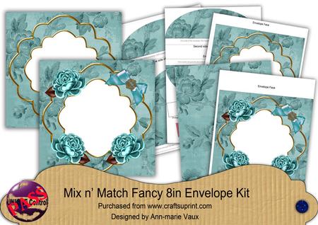 Teal Rose Happy Birthday Fancy 8in Envelope Kit