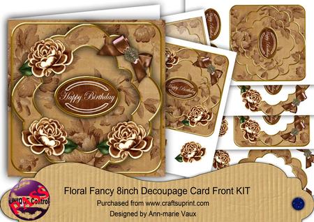 Vtea Rose Happy Birthday Fancy 8in Decoupage Cf Kit