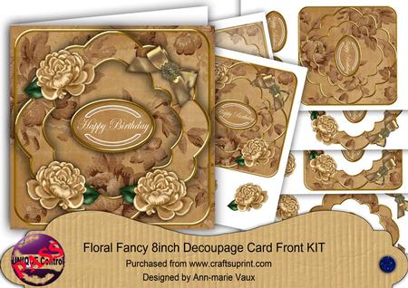 Coffee Rose Happy Birthday Fancy 8in Decoupage Cf Kit