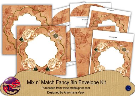 Peach Rose Happy Birthday Fancy 8in Envelope Kit