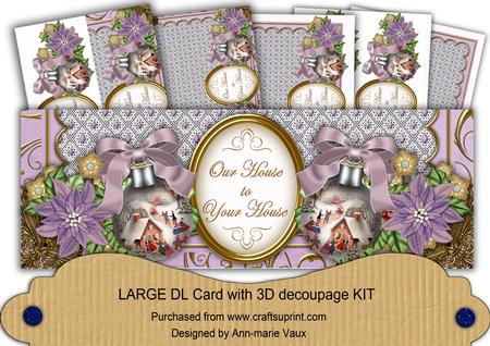 Our House Bauble to Your House Large Dl Decoupage Card Kit