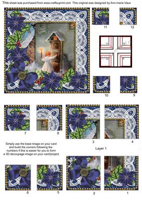Choirboy Knocking Poinsettia 5in Quad Corner Stacker