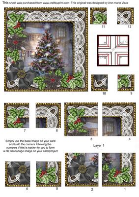 My Christmas Tree Poinsettia 5in Quad Corner Stacker