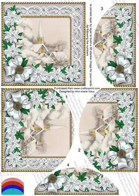 Ice Church Poinsettia 5in Round Bottom Stacker