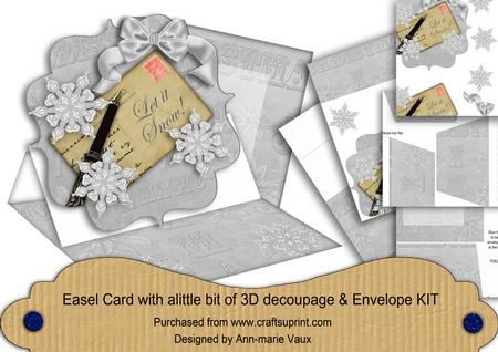 Silver Snowflake Let It Snow! Easel Card and Envelope Kit