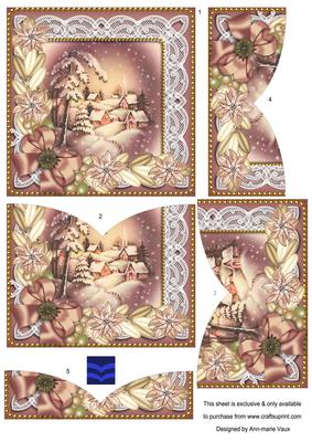 Snowy Village Poinsettia 5in V Bottom Stacker