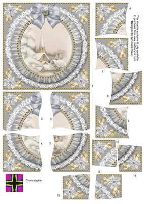 Ice Church Ruffle 5in Cross Stacker