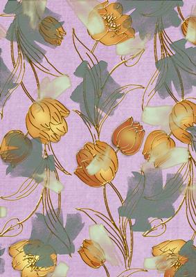 Lilac Sun Painted Tulips A4 Backing Paper
