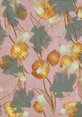 Dusky Pink Sun Painted Tulips A4 Backing Paper