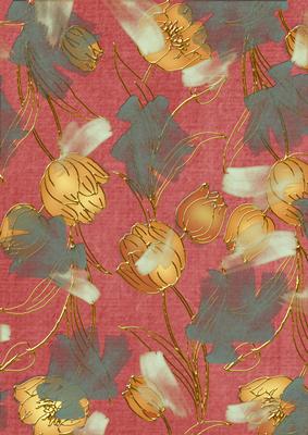 Dark Red Sun Painted Tulips A4 Backing Paper