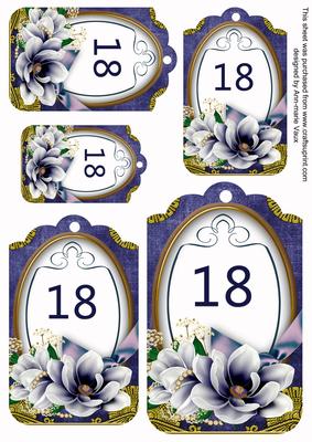 Dark Blue Magnolia 18 Sentiment Tag Sheet