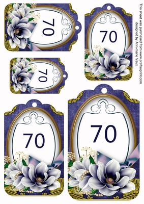 Dark Blue Magnolia 70 Sentiment Tag Sheet