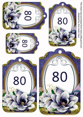 Dark Blue Magnolia 80 Sentiment Tag Sheet
