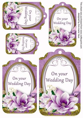 Lilac Magnolia Your Wedding Day Sentiment Tag Sheet