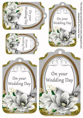 Silver Magnolia Your Wedding Day Sentiment Tag Sheet