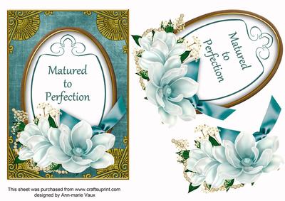 Teal Magnolia Matured Perfection Oval 7x5in Step by Step
