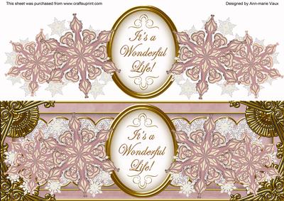 D Pink Snowflake Wonderful Life Large Dl Decoupage Topper