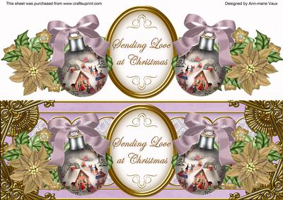 Lilac House Love at Christmas Large Dl Decoupage Topper
