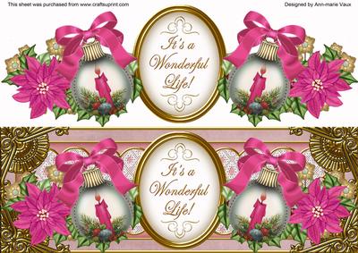 Pink Candle Its a Wonderful Life Large Dl Decoupage