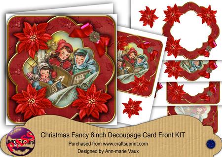 Carol Singers Red Christmas Fancy 8in Decoupage Cf Kit