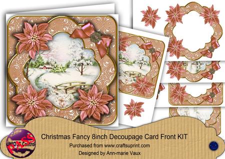 Pretty Snowscene Dtea Christmas Fancy 8in Decoupage Cf Kit