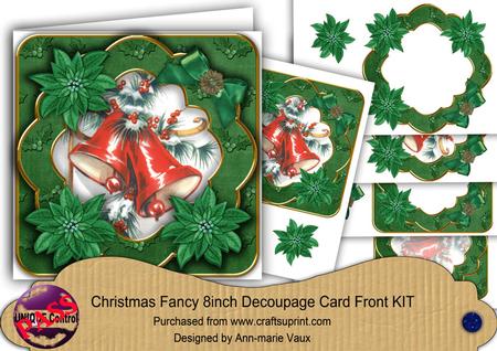 Christmas Bells Green Christmas Fancy 8in Decoupage Cf Kit