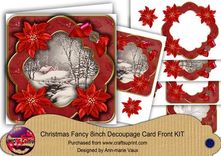 Winter Walk Red Christmas Fancy 8in Decoupage Cf Kit