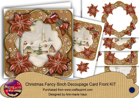 Winter Pub Tea Christmas Fancy 8in Decoupage Cf Kit