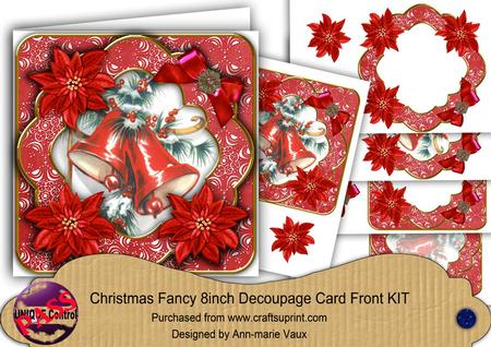 Christmas Bells Red Christmas Fancy 8in Decoupage Cf Kit